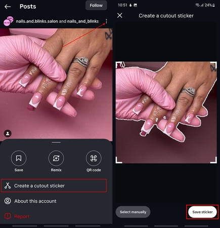 make stickers on instagram others posts