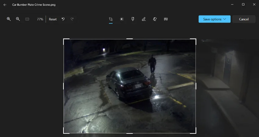 cropping and straightening an evidence photo