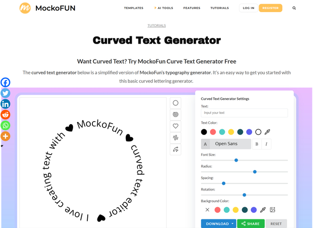 curve text generator mockofun