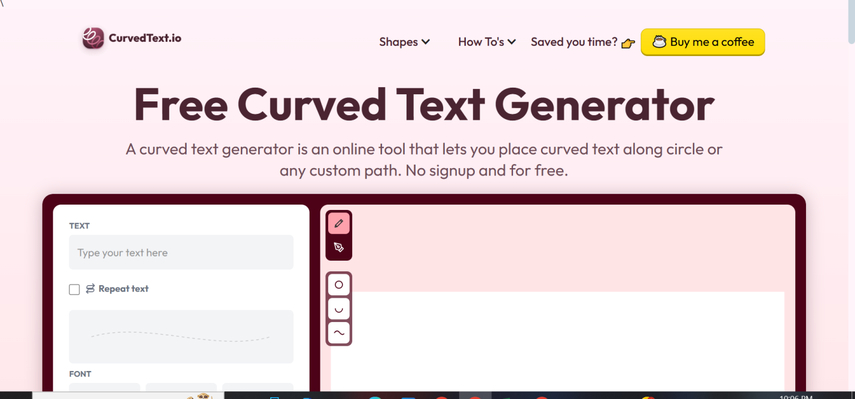 curved text generator curvedtext.io