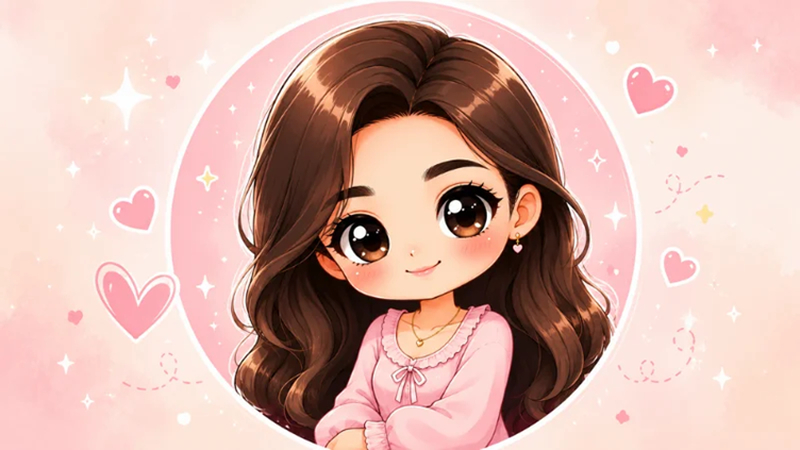 cute female chibi avatar illustration