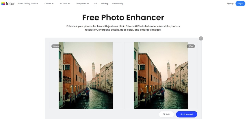 use fotor free photo enhancer tool