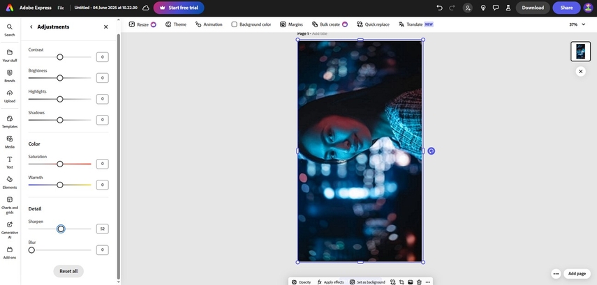 enhance nikon d7500 photos adobe express