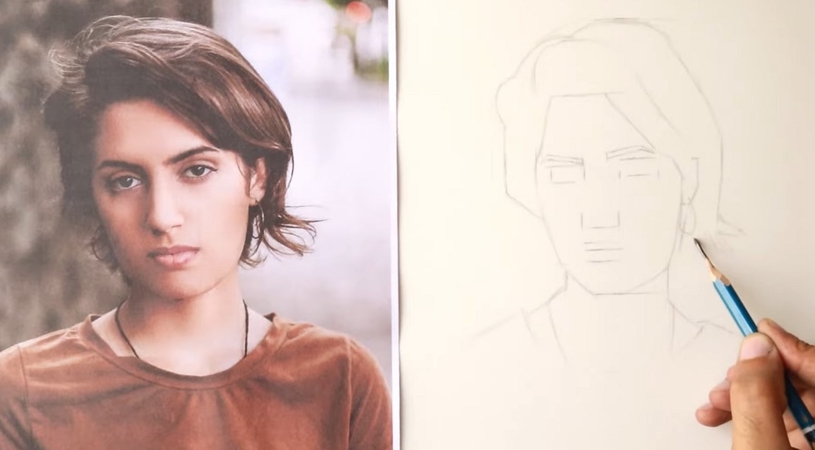 easy simple portrait drawing tips