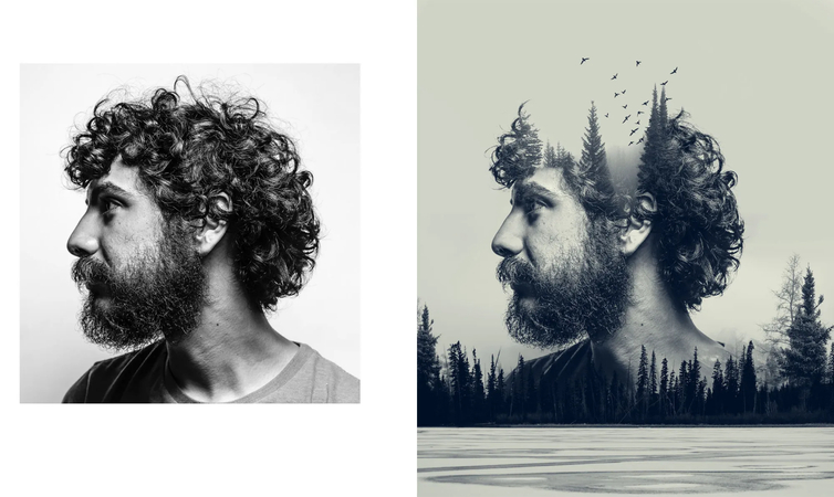double exposure portraits
