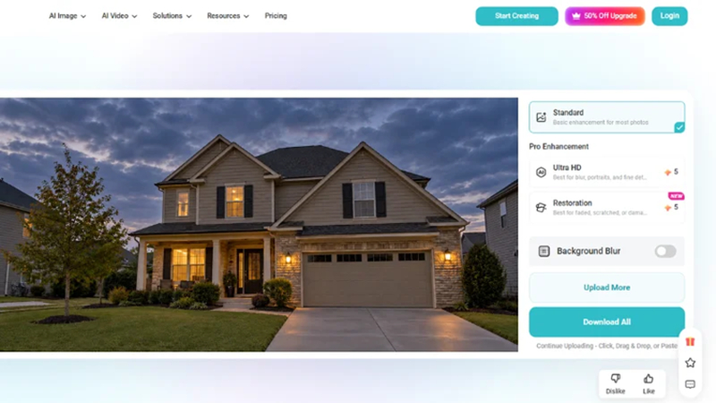 downloading an enhanced real estate photo from photogrid