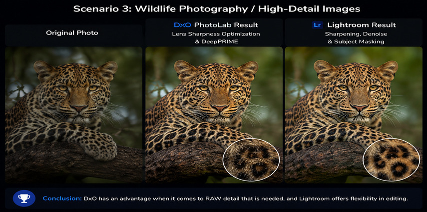 Wildlife detail editing comparison