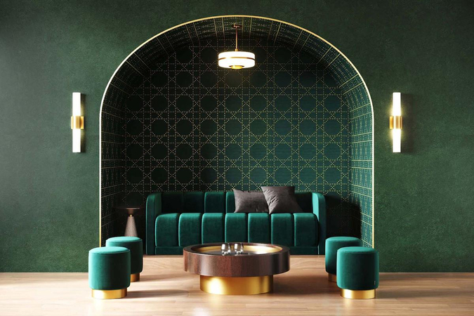 emerald green interior design