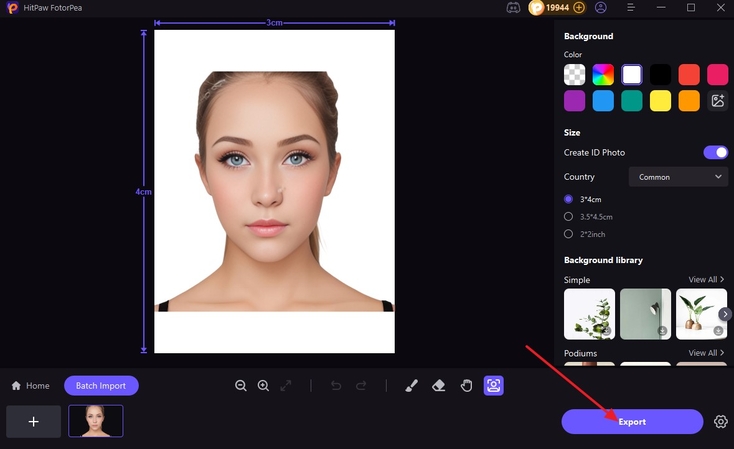 preview and save id photo fotorpea