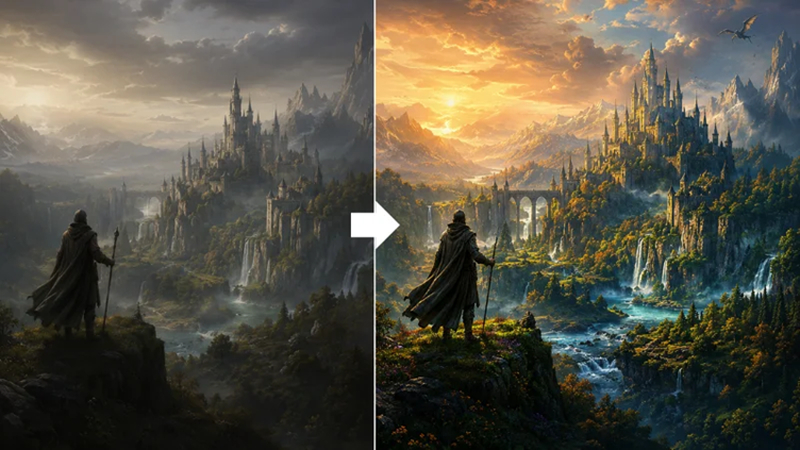 fantasy landscape enhancement comparison