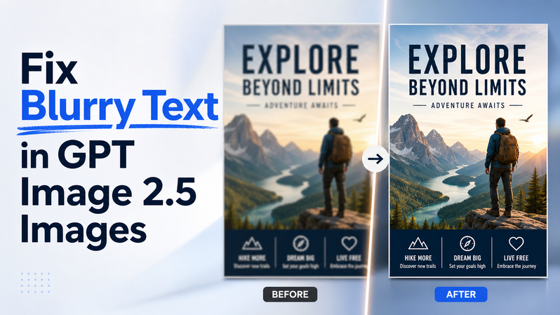 comparison showing blurry and enhanced text in a GPT Image 2.5 image