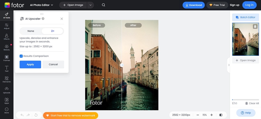 remove noise using fotor