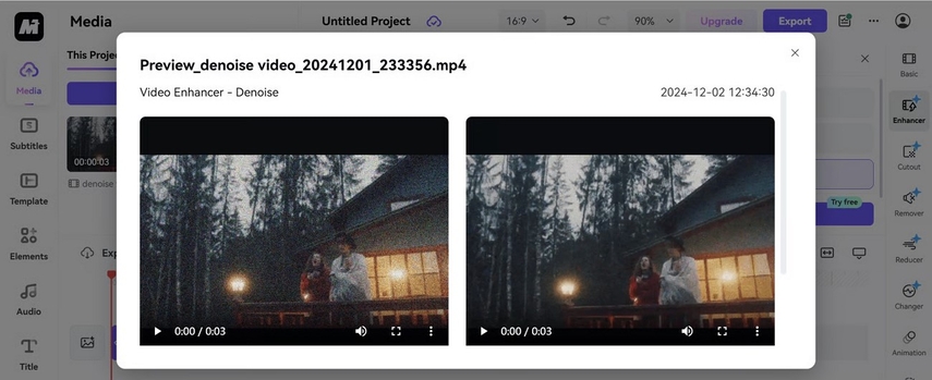 media ai denoiser image enhancer