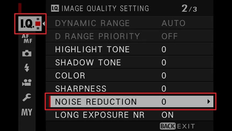 adjust noise reduction settings