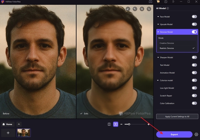 compare results export enhance portrait