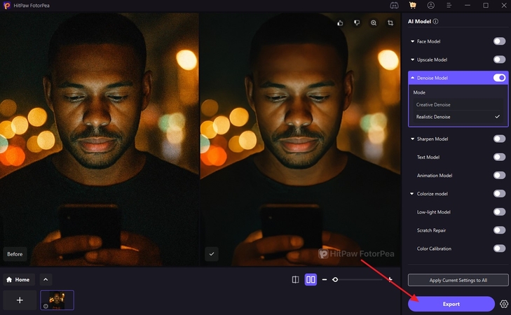 export enhanced images from fotorpea