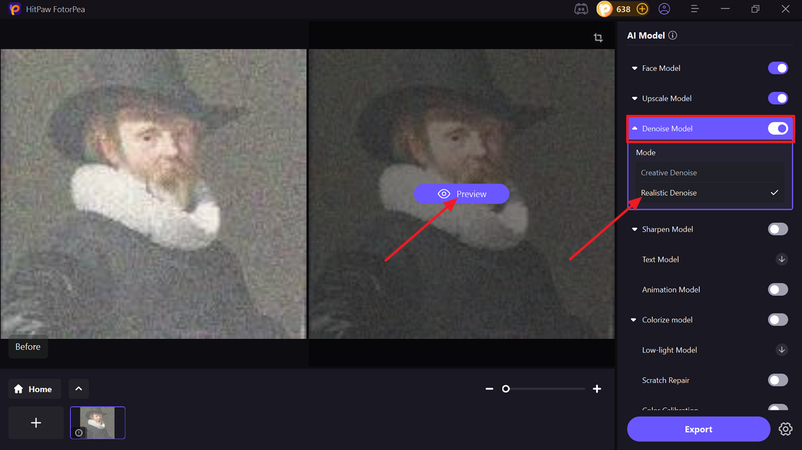 add image and apply denoising model