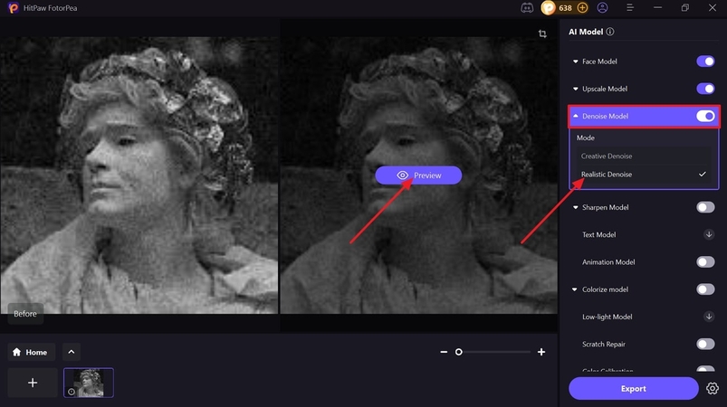 apply denoising model to image
