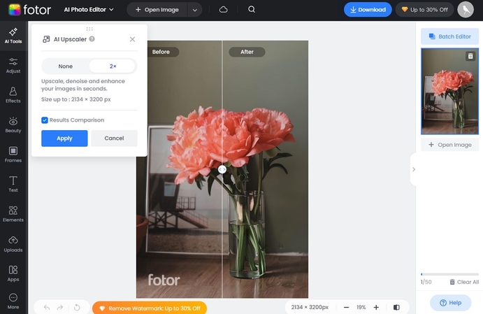 fotor ai image denoiser tool
