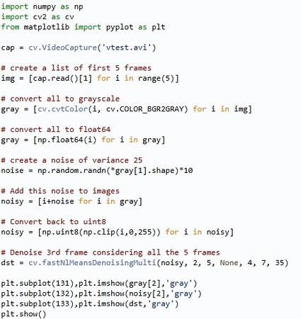 using opencv to remove gaussian noise