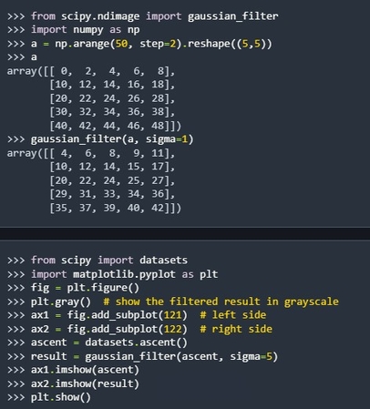scipy in python to remove gaussian noise