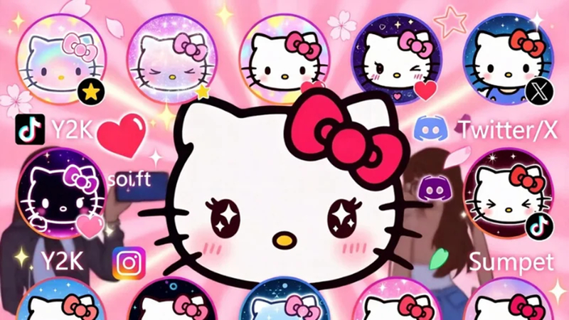 hello kitty character in global pop culture style