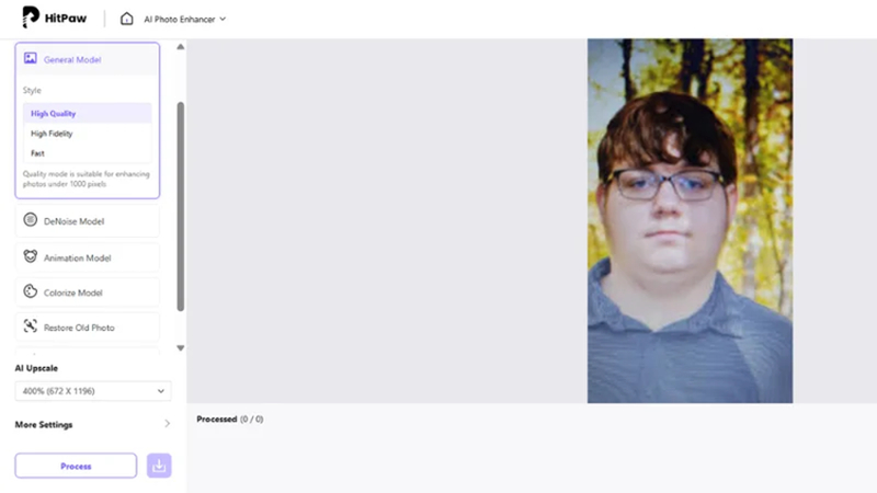 ai image enhancer online process