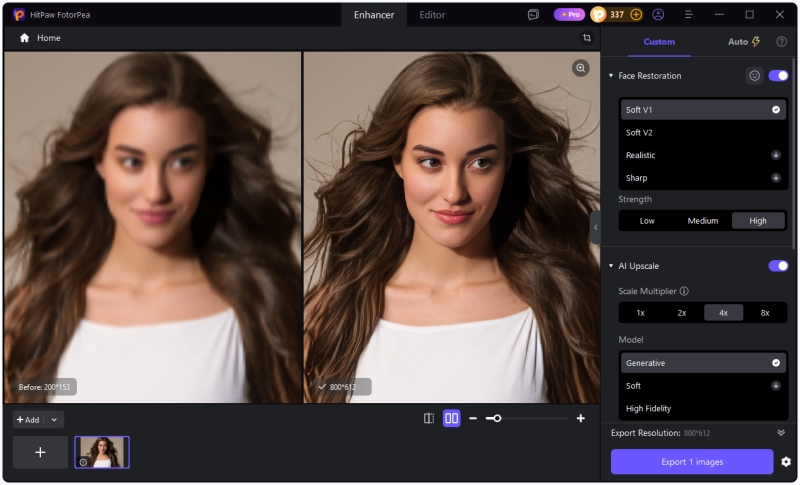photo enhancer ai export