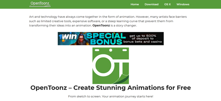 opentooz homeapgae screenshot