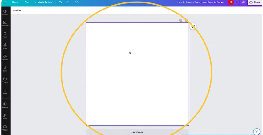 how to change background color in canva