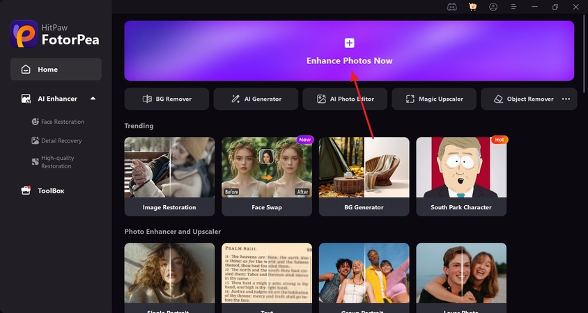 access hitpaw fotorpea image enhancer