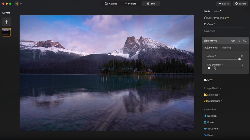 improve indoor images using luminar ai