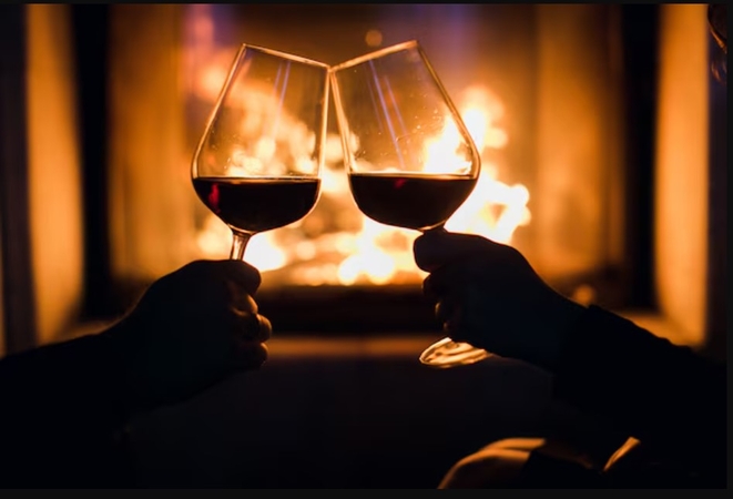 perfect candlelight pictures with fireplace