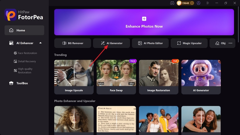 use hitpaw fotorpea ai generator