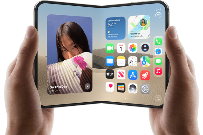 Duo Preview showing live rear-camera selfie framing on the outer display
