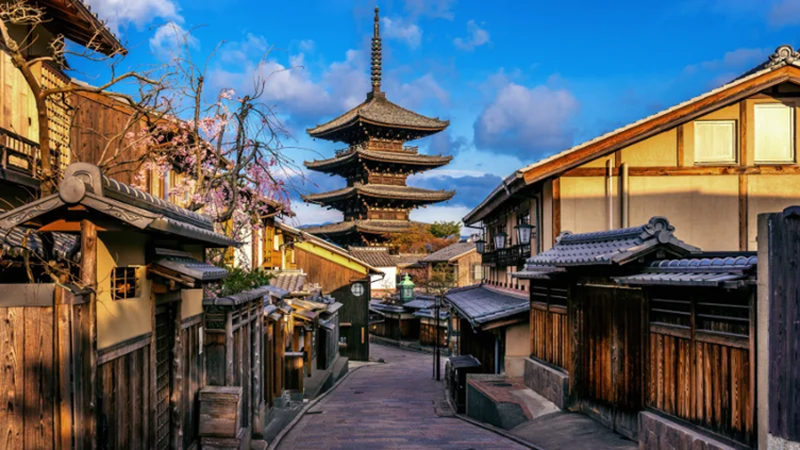 temples in kyoto japan during march