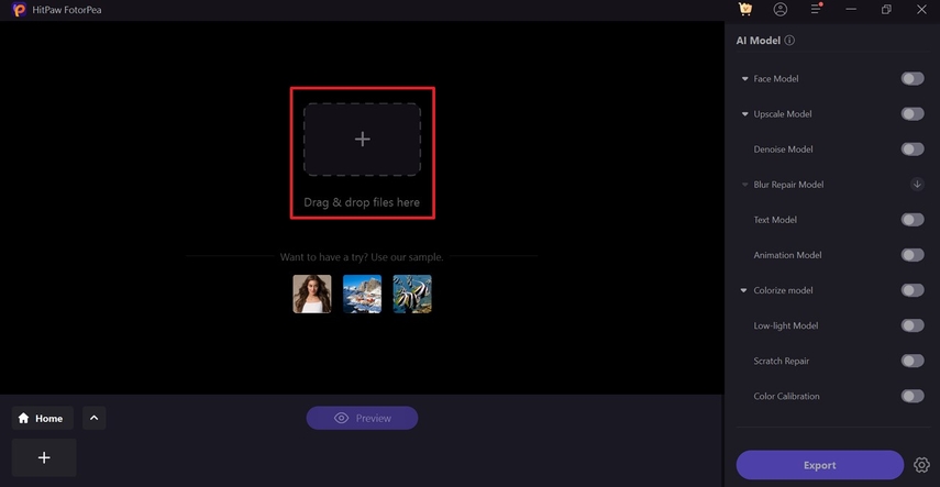 import images to fotorpea image enhancer