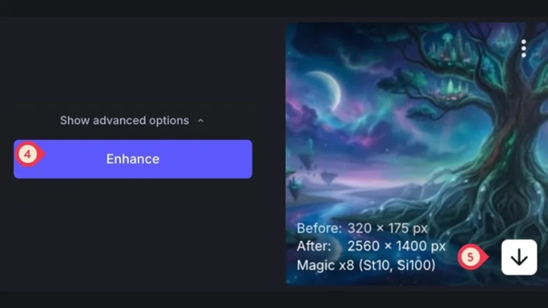 online image upscaler preview results