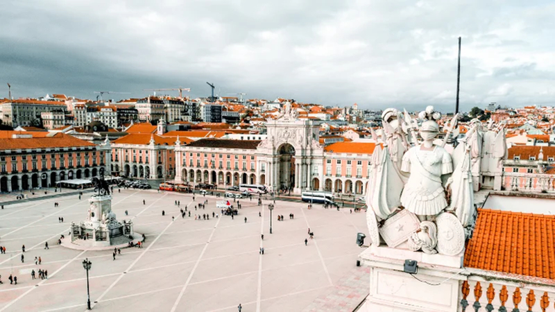 lisbon portugal during sunny march day