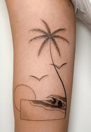 little palm tree tattoo