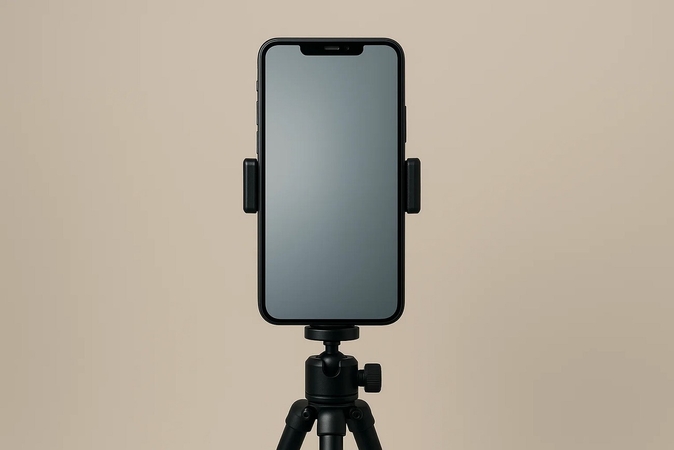 set pixel 6a phone on tripod