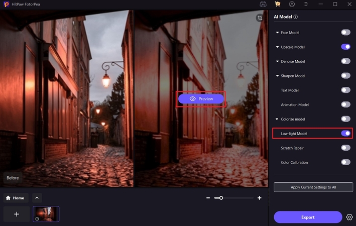 apply ai model enhance image quality