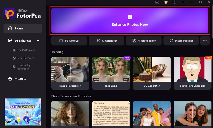 access fotorpea enhance photos now