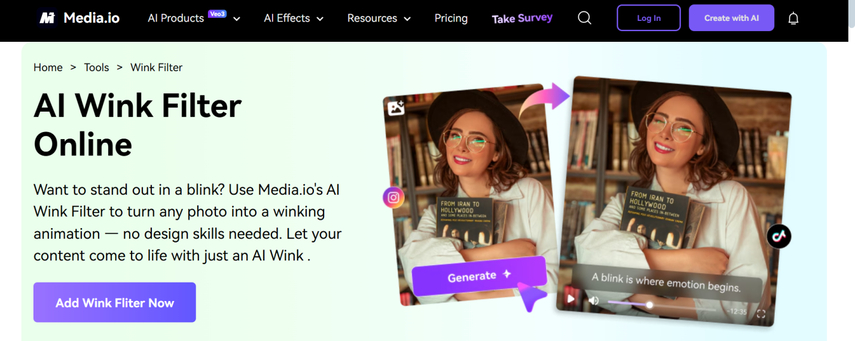 make photo wink media.io