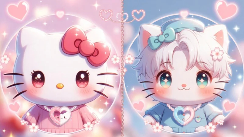 matching hello kitty pfp for couples