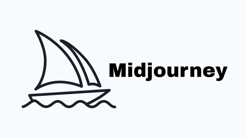 logo of midjourney on white canvas