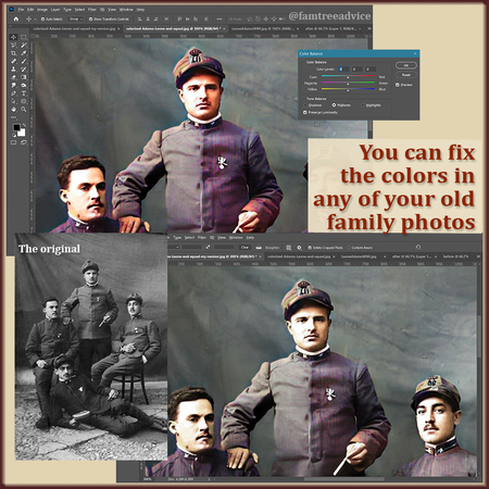 myheritage photo enhancer restoring old family photo