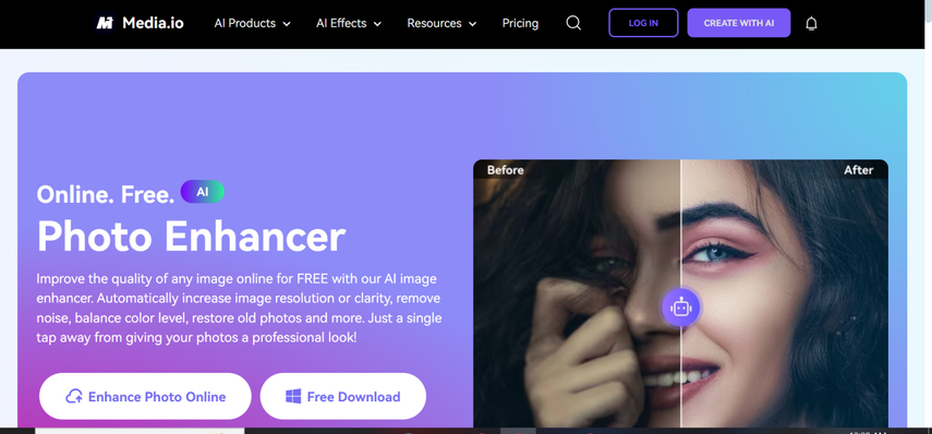 nero ai 이미지 업스케일러 대안 Media.io