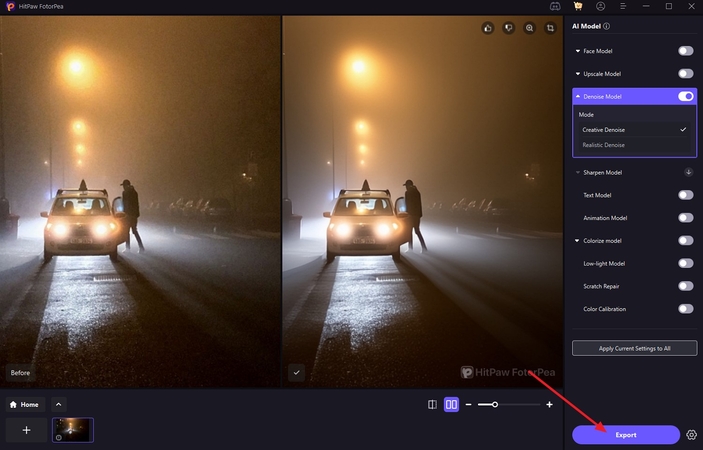 preview and export results from device