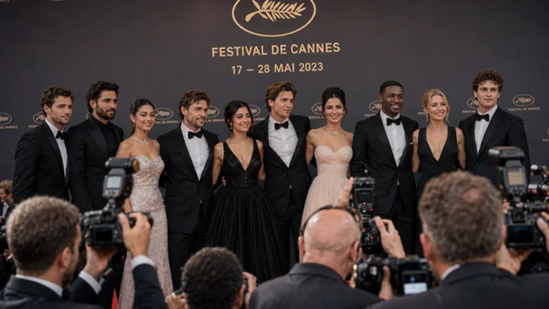 official cannes photo wall group shot ai image
